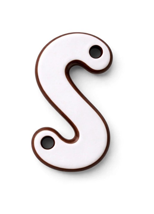 Ceramics by Romy Letter S hanger 10 cm - voorkant 2 geel