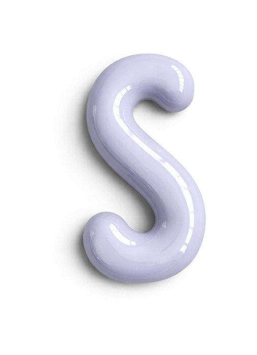 Ceramics by Romy Letter S hanger 10 cm - voorkant 2 paars