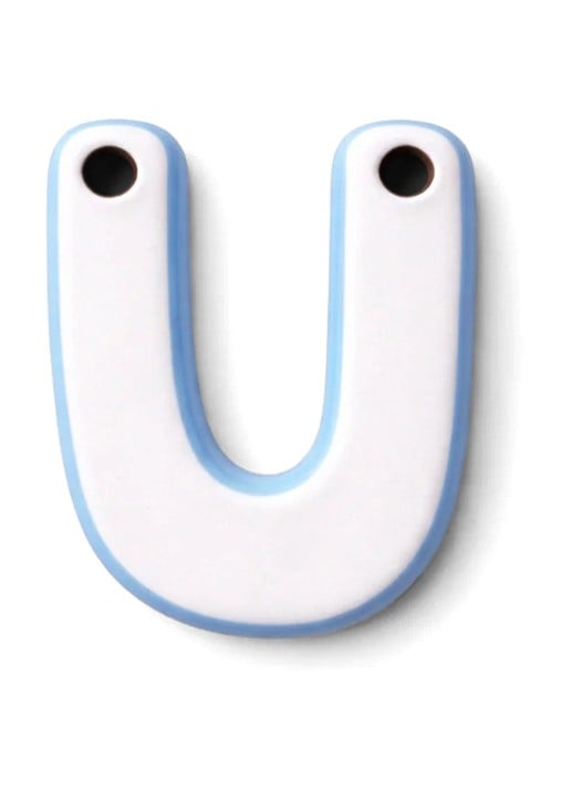 Ceramics by Romy Letter U hanger 10 cm - voorkant 3 oranjerood