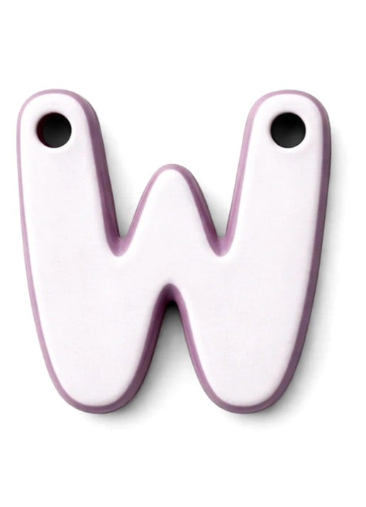 Ceramics by Romy Letter W hanger 10 cm - voorkant 2 zalmroze