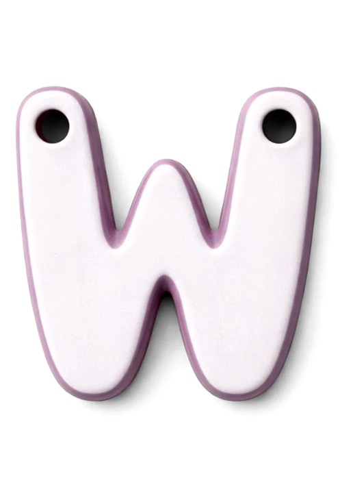 Ceramics by Romy Letter W hanger 10 cm - voorkant 2 mosgroen
