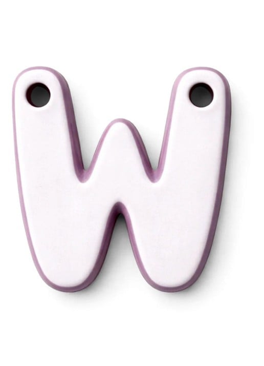 Ceramics by Romy Letter W hanger 10 cm - voorkant 2 lavendel