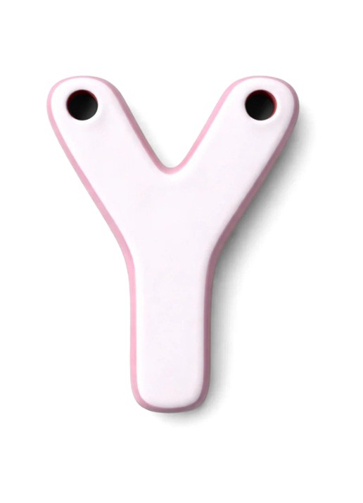 Ceramics by Romy Letter Y hanger 10 cm - voorkant 2 lichtroze