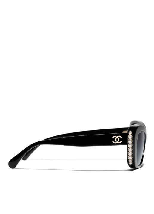 CHANEL CAT EYE ZONNEBRIL - detail 3 zwart