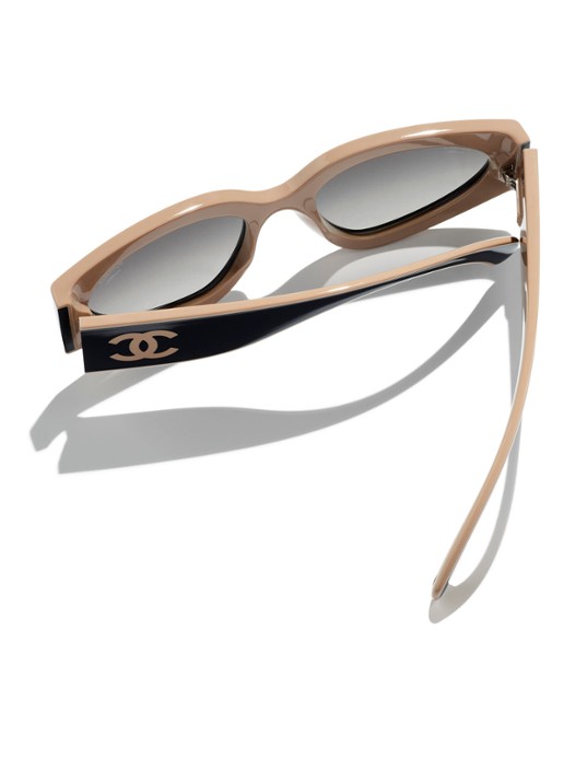 CHANEL CAT EYE ZONNEBRIL - detail zwart