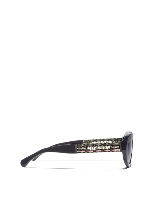 CHANEL CAT EYE ZONNEBRIL - detail 3 zwart