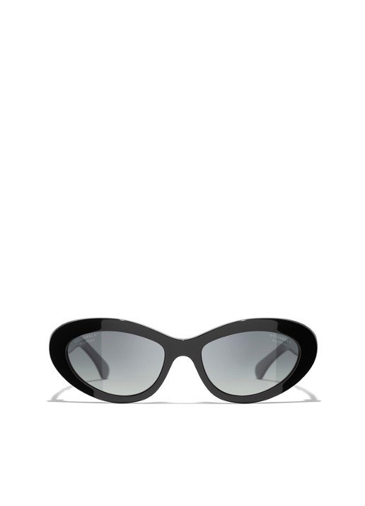CHANEL CAT EYE ZONNEBRIL - detail zwart