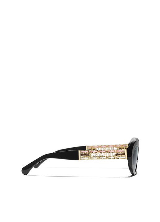 CHANEL CAT EYE ZONNEBRIL - detail 2 zwart