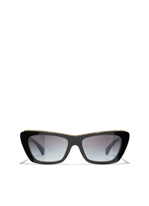 CHANEL CAT EYE ZONNEBRIL - detail zwart