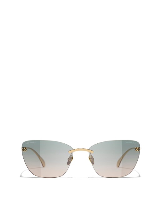 CHANEL CAT EYE ZONNEBRIL - detail goud