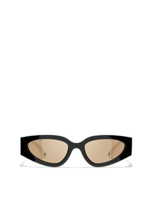 CHANEL CAT EYE ZONNEBRIL - detail 2 zwart