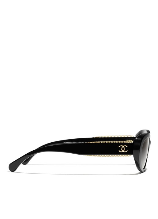 CHANEL OVALE ZONNEBRIL - detail 4 zwart