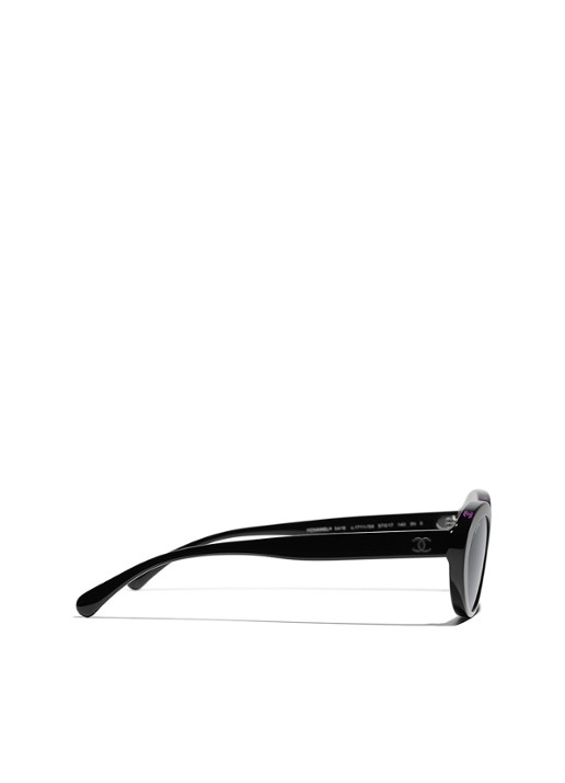 CHANEL OVALE ZONNEBRIL - detail 3 zwart