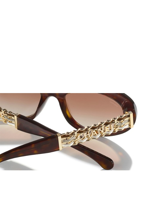 CHANEL OVALE ZONNEBRIL - detail 4 bruin