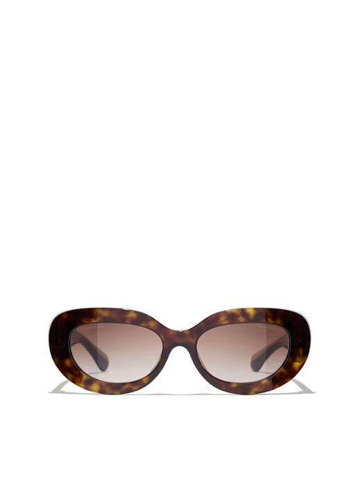 CHANEL OVALE ZONNEBRIL - detail 2 bruin