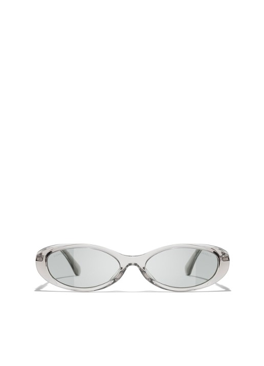 CHANEL OVALE ZONNEBRIL - detail grijs