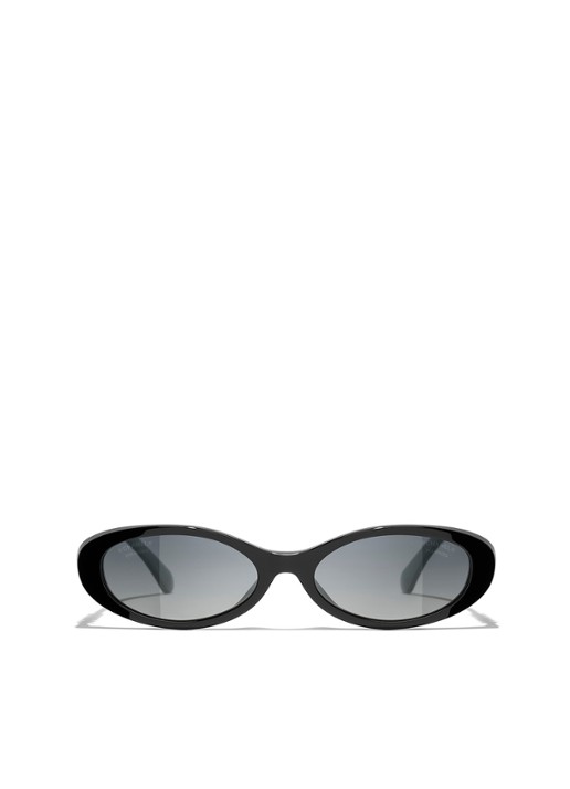 CHANEL OVALE ZONNEBRIL - detail zwart