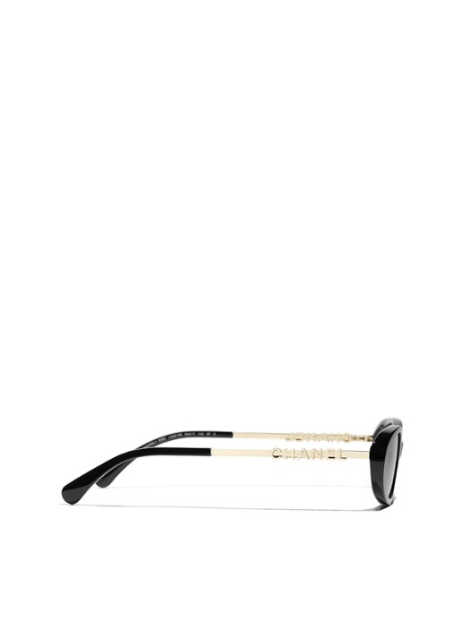 CHANEL OVALE ZONNEBRIL - detail 3 zwart