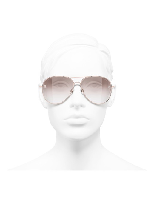 CHANEL PILOTEN ZONNEBRIL - detail 6 roze