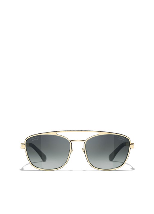 CHANEL PILOTEN ZONNEBRIL - detail 2 goud