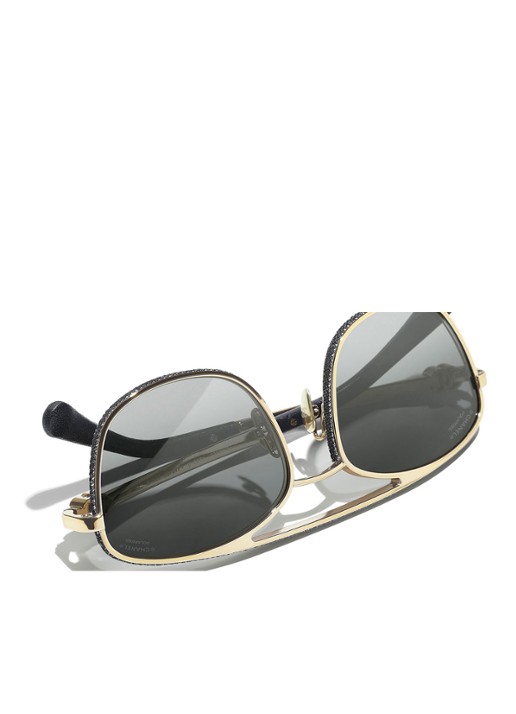 CHANEL PILOTEN ZONNEBRIL - detail 4 goud