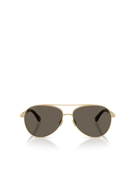 CHANEL PILOTEN ZONNEBRIL - detail 2 goud