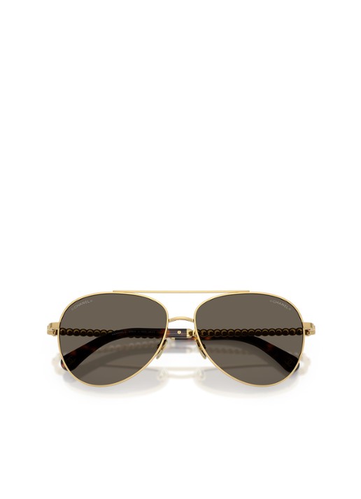 CHANEL PILOTEN ZONNEBRIL - detail 4 goud
