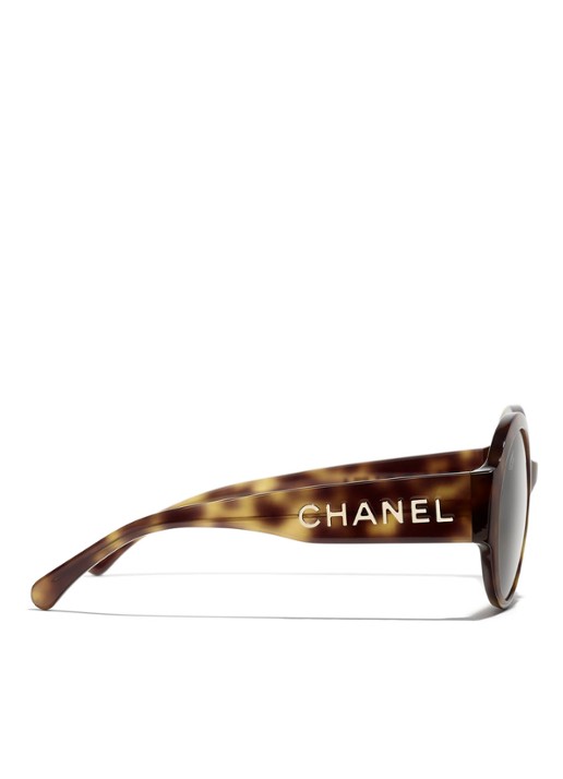 CHANEL RONDE ZONNEBRIL - detail 3 donkerbruin