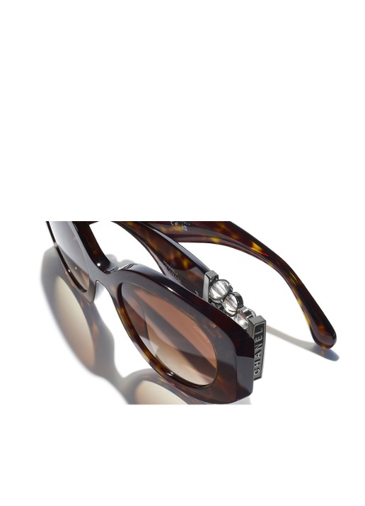 CHANEL RONDE ZONNEBRIL - detail 4 bruin