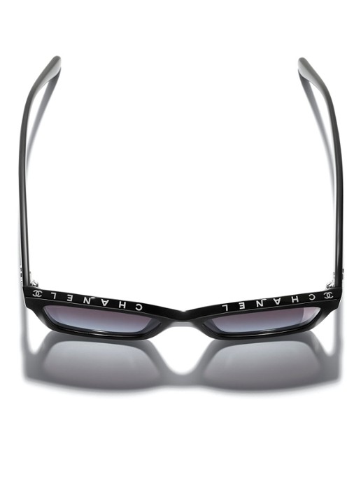 CHANEL VIERKANTE ZONNEBRIL - detail 4 zwart