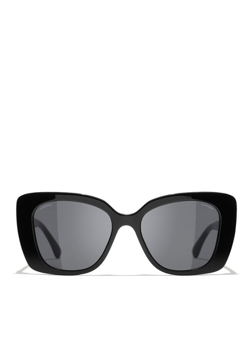 CHANEL VIERKANTE ZONNEBRIL - detail 2 zwart