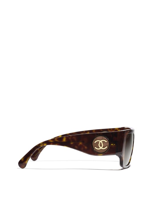 CHANEL VIERKANTE ZONNEBRIL - detail 2 bruin