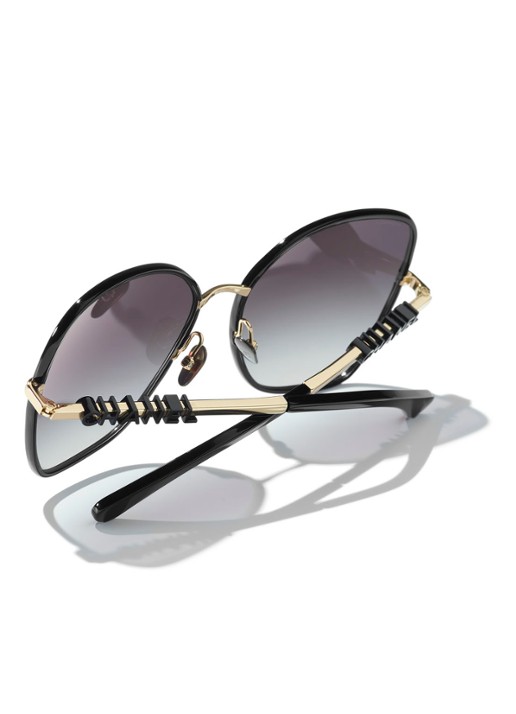 CHANEL VLINDER ZONNEBRIL - detail 2 zwart