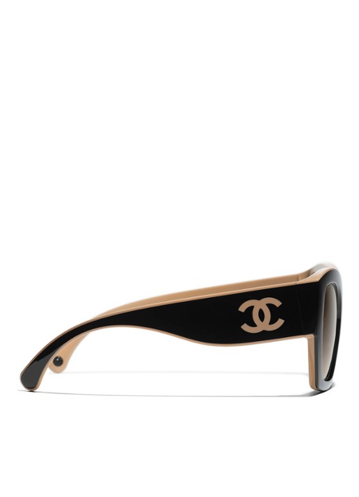 CHANEL VLINDER ZONNEBRIL - detail 3 zwart