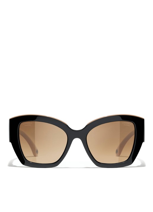 CHANEL VLINDER ZONNEBRIL - voorkant 2 zwart