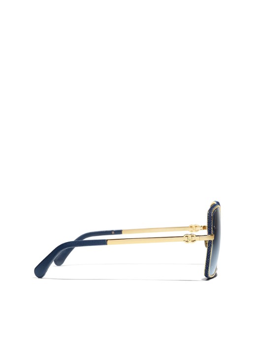 CHANEL VLINDER ZONNEBRIL - detail 3 goud