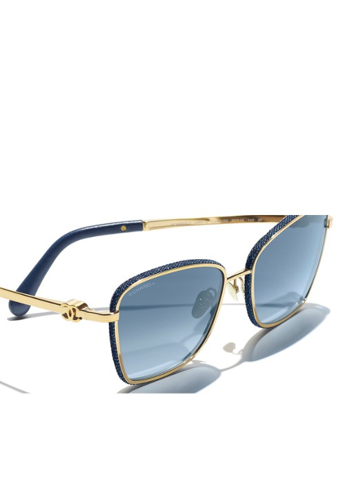 CHANEL VLINDER ZONNEBRIL - detail 4 goud