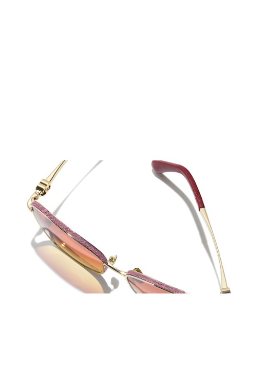 CHANEL VLINDER ZONNEBRIL - detail 4 goud
