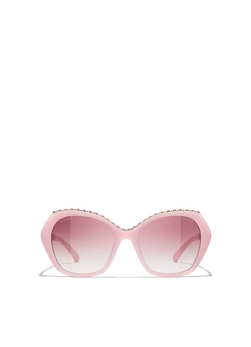 CHANEL VLINDER ZONNEBRIL - detail 2 roze