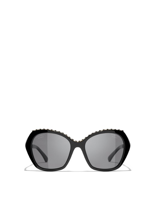 CHANEL VLINDER ZONNEBRIL - detail 2 zwart
