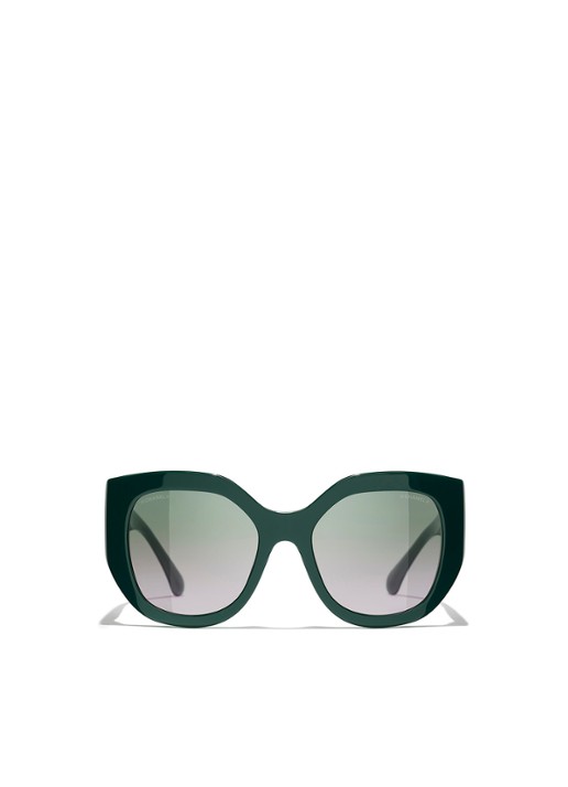 CHANEL VLINDER ZONNEBRIL - detail groen