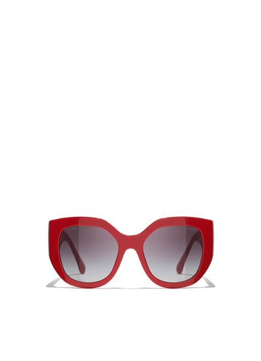 CHANEL VLINDER ZONNEBRIL - detail 2 rood
