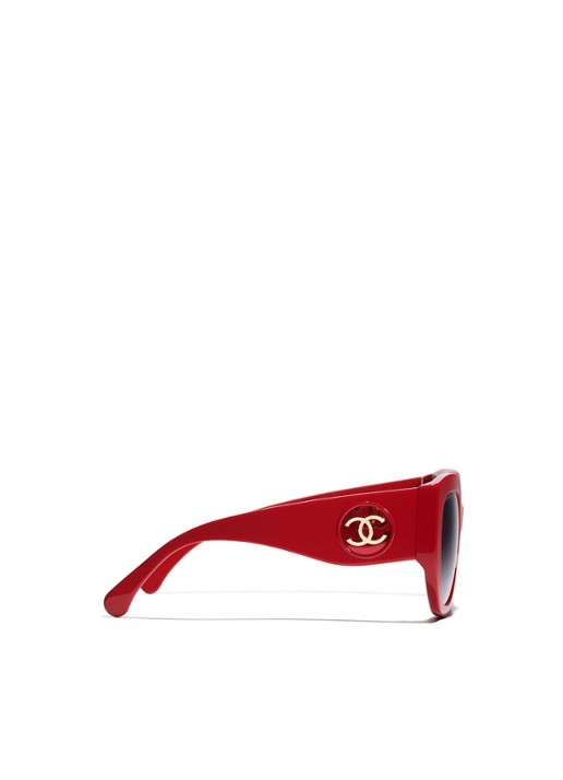 CHANEL VLINDER ZONNEBRIL - detail 3 rood