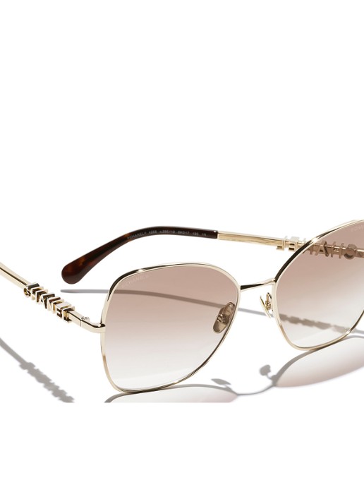 CHANEL VLINDER ZONNEBRIL - detail 3 goud