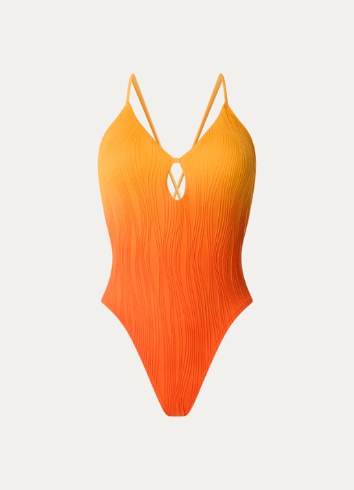 Chantelle Badpak met gekruiste banden  - voorkant 3 oranjerood
