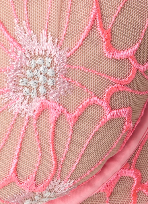 Chantelle Beugel bh van mesh met bloemborduring - detail 3 roze