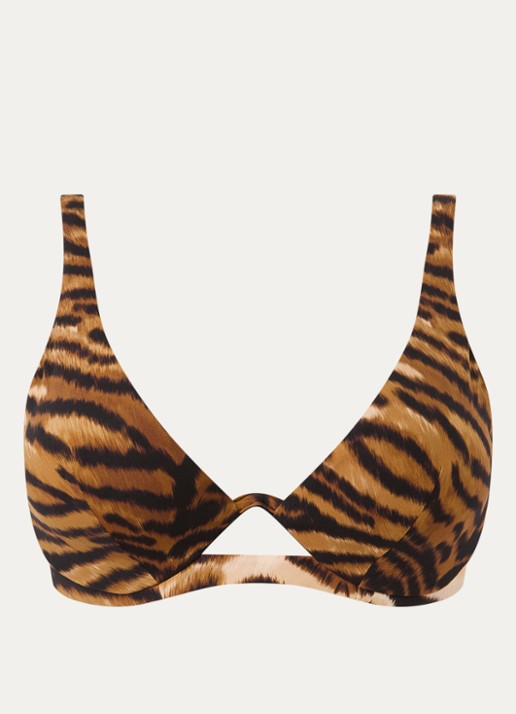 Chantelle Bikinitop met tijgerprint - voorkant bruin