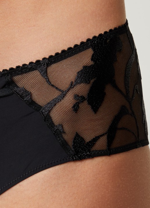 Chantelle Bloemen hipster met kant - detail 3 zwart