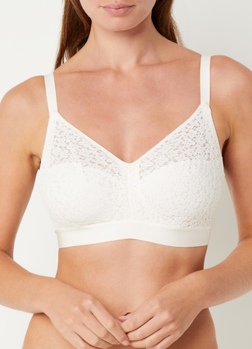 Chantelle Bralette met overlay van kant - voorkant 4 gebroken wit