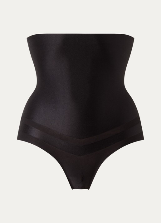 Chantelle Brilliant Shaping high waisted corrigerende slip met glanzende finish - voorkant zwart